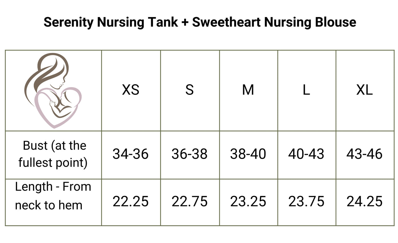 Size Chart – ñuñuy Nursing Apparel